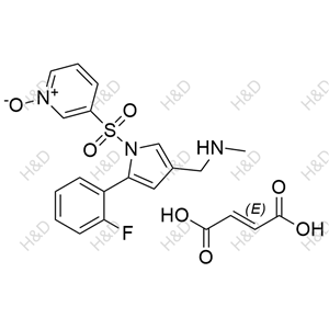 3-((2-(2-fluorophenyl)-4-((methylamino)methyl)-1H-pyrrol-1-yl)sulfonyl)pyridine 1-oxide fumarate	沃諾拉贊雜質(zhì)45(富馬酸鹽)	