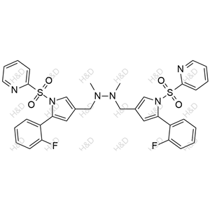 沃諾拉贊雜質(zhì)61,1,2-bis((5-(2-fluorophenyl)-1-(pyridin-2-ylsulfonyl)-1H-pyrrol-3-yl)methyl)-1,2-dimethylhydrazine