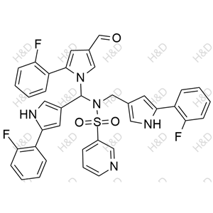 沃諾拉贊三聚體雜質(zhì),N-((5-(2-fluorophenyl)-1H-pyrrol-3-yl)(2-(2-fluorophenyl)-4-formyl-1H-pyrrol-1-yl)methyl)-N-((5-(2-fluorophenyl)-1H-pyrrol-3-yl)methyl)pyridine-3-sulfonamide