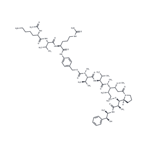 化合物 Ac-Lys-Val-Cit-PABC-MMAE|T77856|TargetMol