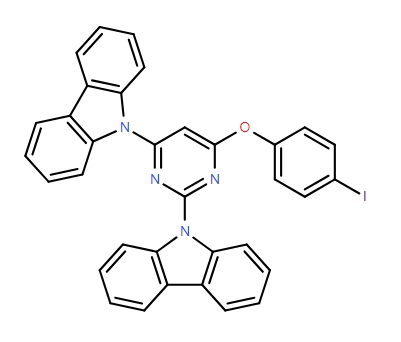 9H-Carbazole, 9,9'-[6-(4-iodophenoxy)-2,4-pyrimidinediyl]bis-,9H-Carbazole, 9,9'-[6-(4-iodophenoxy)-2,4-pyrimidinediyl]bis-