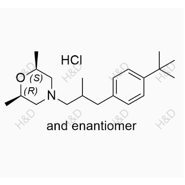 鹽酸阿莫羅芬EP雜質(zhì)D,(+/-)-(2R,6S)-4-(3-(4-(tert-butyl)phenyl)-2-methylpropyl)-2,6-dimethylmorpholine hydrochloride