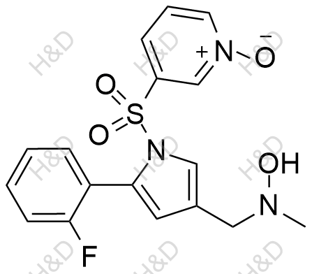 沃諾拉贊雜質(zhì)100,3-((2-(2-fluorophenyl)-4-((hydroxy(methyl)amino)methyl)-1H-pyrrol-1-yl)sulfonyl)pyridine 1-oxide