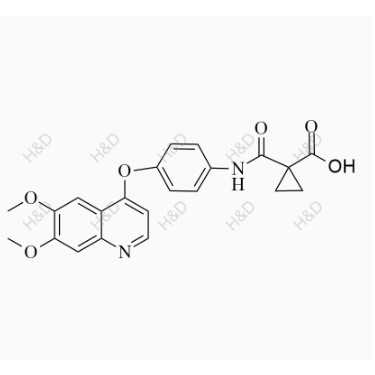 卡博替尼雜質(zhì)F,1-((4-((6,7-dimethoxyquinolin-4-yl)oxy)phenyl)carbamoyl)cyclopropanecarboxylic acid