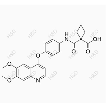 卡博替尼雜質(zhì)L,1-((4-((6,7-dimethoxyquinolin-4-yl)oxy)phenyl)carbamoyl)cyclobutanecarboxylic acid