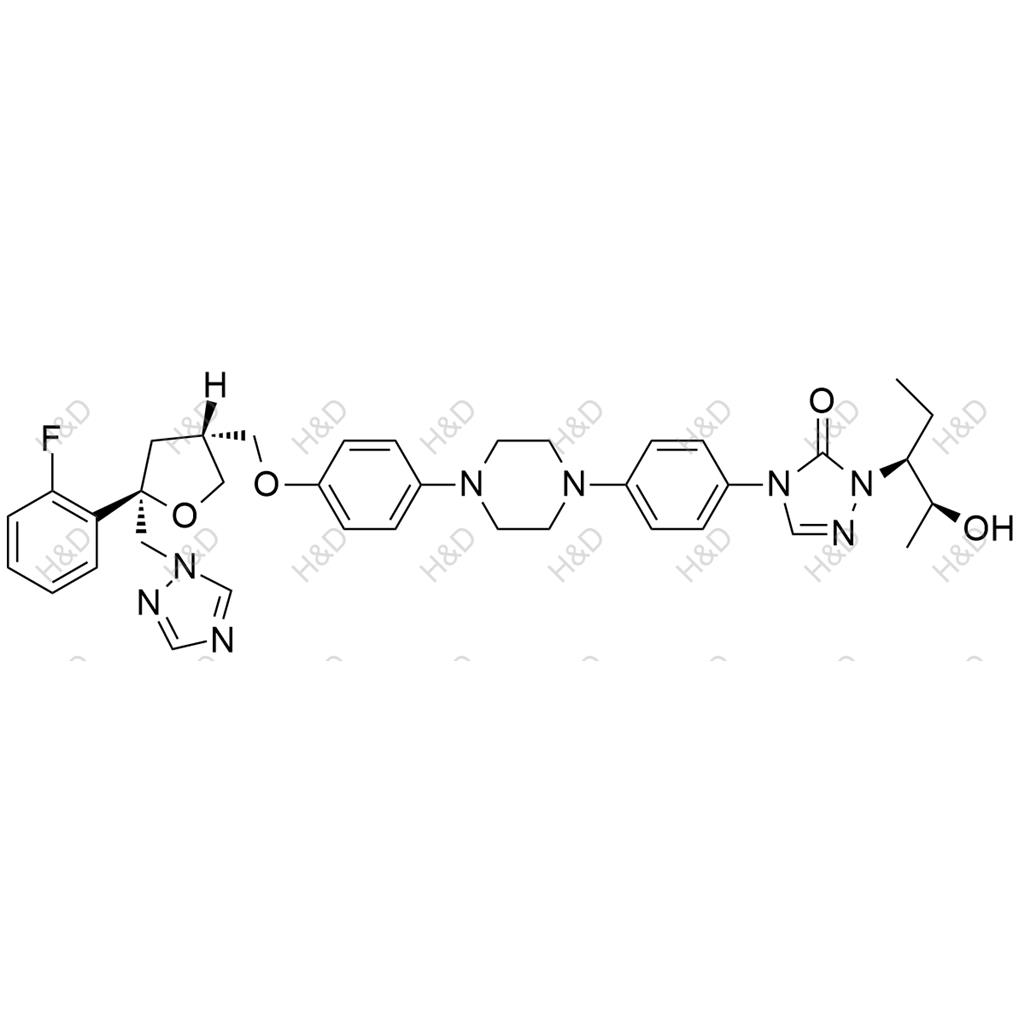 泊沙康唑雜質(zhì)3,4-(4-(4-(4-(((3R,5R)-5-((1H-1,2,4-triazol-1-yl)methyl)-5-(2-fluorophenyl)tetrahydrofuran-3-yl)methoxy)phenyl)piperazin-1-yl)phenyl)-1-((2S,3S)-2-hydroxypentan-3-yl)-1H-1,2,4-triazol-5(4H)-one