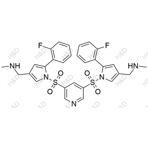 1,1'-(1,1'-(pyridine-3,5-disulfonyl)bis(5-(2-fluorophenyl)-1H-pyrrole-3,1-diyl))bis(N-methylmethanamine)	沃诺拉赞杂质98	