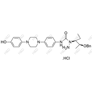 1-((2S,3S)-2-(benzyloxy)pentan-3-yl)-N-(4-(4-(4-hydroxyphenyl)piperazin-1-yl)phenyl)hydrazinecarboxamide hydrochloride	泊沙康唑杂质7	