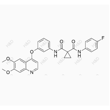 卡博替尼雜質45,N-(3-((6,7-dimethoxyquinolin-4-yl)oxy)phenyl)-N-(4-fluorophenyl)cyclopropane-1,1-dicarboxamide