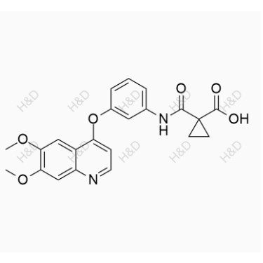 卡博替尼雜質(zhì)49,1-((3-((6,7-dimethoxyquinolin-4-yl)oxy)phenyl)carbamoyl)cyclopropanecarboxylic acid