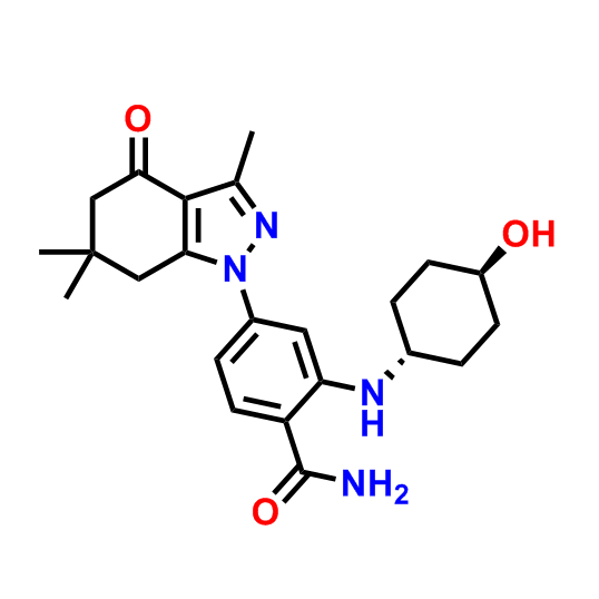 2-(反式-4-羥基環(huán)己基)氨基)-4-(3,6,6-三甲基-4-氧代-4,5,6,7-四氫-1H-吲唑-1-基)苯甲酰胺,2-(trans-4-Hydroxycyclohexyl)amino)-4-(3,6,6-trimethyl-4-oxo-4,5,6,7-tetrahydro-1H-indazol-1-yl)benzamide