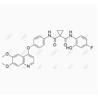 卡博替尼雜質(zhì)65,N-(4-((6,7-dimethoxyquinolin-4-yl)oxy)phenyl)-N-(4-fluoro-2-hydroxyphenyl)cyclopropane-1,1-dicarboxamide