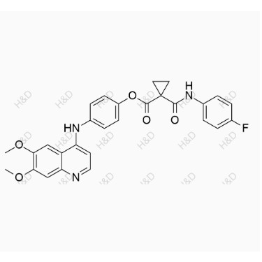 卡博替尼雜質(zhì)67,4-((6,7-dimethoxyquinolin-4-yl)amino)phenyl 1-((4-fluorophenyl)carbamoyl)cyclopropanecarboxylate