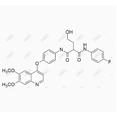 卡博替尼雜質(zhì)77,N1-(4-((6,7-dimethoxyquinolin-4-yl)oxy)phenyl)-N3-(4-fluorophenyl)-2-(2-hydroxyethyl)malonamide