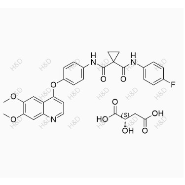 蘋(píng)果酸鹽卡博替尼,N-(4-((6,7-dimethoxyquinolin-4-yl)oxy)phenyl)-N-(4-fluorophenyl)cyclopropane-1,1-dicarboxamide (S)-2-hydroxysuccinate