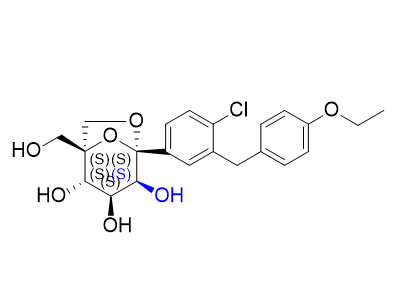 埃格列凈雜質(zhì)01,(1S,2S,3S,4S,5S)-5-(4-chloro-3-(4-ethoxybenzyl)phenyl)-1-(hydroxymethyl)-6,8-dioxabicyclo[3.2.1]octane-2,3,4-triol