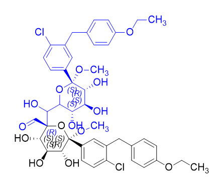 埃格列凈雜質(zhì)13,(2R,3S,4S,5R,6S)-6-(4-chloro-3-(4-ethoxybenzyl)phenyl)-2-(((3S,4S,5R,6S)-6-(4-chloro-3-(4-ethoxybenzyl)phenyl)-3,4,5-trihydroxy-6-methoxytetrahydro-2H-pyran-2-yl)(hydroxy)methyl)-3,4,5-trihydroxy-6-methoxytetrahydro-2H-pyran-2-carbaldehyde