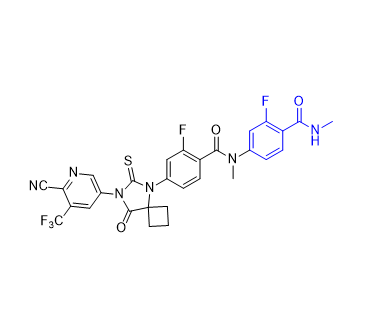 阿帕魯胺雜質(zhì)10,4-(7-(6-cyano-5-(trifluoromethyl)pyridin-3-yl)-8-oxo-6-thioxo-5,7-diazaspiro[3.4]octan-5-yl)-2-fluoro-N-(3-fluoro-4-(methylcarbamoyl)phenyl)-N-methylbenzamide