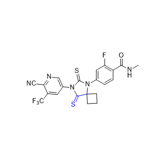 阿帕魯胺雜質(zhì)11,4-(7-(6-cyano-5-(trifluoromethyl)pyridin-3-yl)-6,8-dithioxo-5,7-diazaspiro[3.4]octan-5-yl)-2-fluoro-N-methylbenzamide