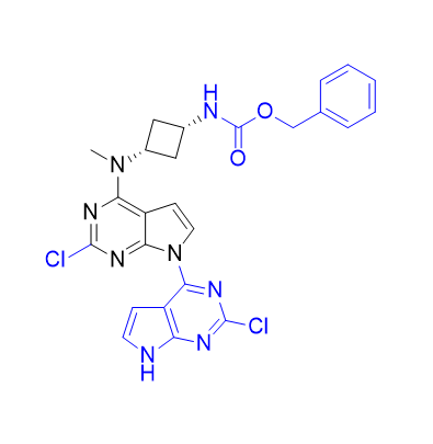 阿布昔替尼杂质12,benzyl (cis-3-((2,2'-dichloro-7H-[4,7'-bipyrrolo[2,3-d]pyrimidin]-4'-yl)(methyl)amino)cyclobutyl)carbamate