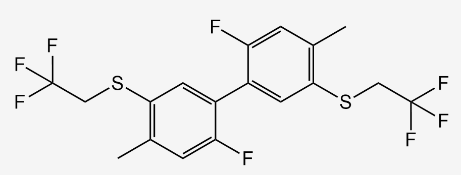 氟螨雙醚,2,2′-二氟-4,4′-二甲基-5,5′-雙[(2,2,2-三氟乙基)硫烷基]-1,1′-聯(lián)苯,bisulflufen(P)