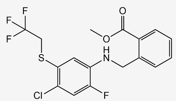 苯芐螨胺,Methyl 2-[[[4-Chloro-2-fluoro-5-[(2,2,2-trifluoroethyl)thio]phenyl]amino]methyl]benzoate