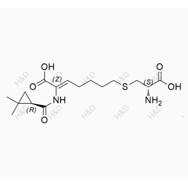 西司他丁對(duì)映體,(Z)-7-(((S)-2-amino-2-carboxyethyl)thio)-2-((R)-2,2-dimethylcyclopropanecarboxamido)hept-2-enoic acid