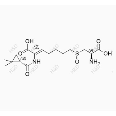 西司他丁EP雜質(zhì)A,(Z)-7-(((R)-2-amino-2-carboxyethyl)sulfinyl)-2-((S)-2,2-dimethylcyclopropanecarboxamido)hept-2-enoic acid