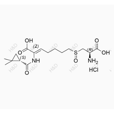 西司他丁EP雜質A(鹽酸鹽）,(Z)-7-(((R)-2-amino-2-carboxyethyl)sulfinyl)-2-((S)-2,2-dimethylcyclopropanecarboxamido)hept-2-enoic acid hydrochloride