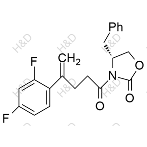 (R)-4-benzyl-3-(4-(2,4-difluorophenyl)pent-4-enoyl)oxazolidin-2-one	泊沙康唑杂质24	