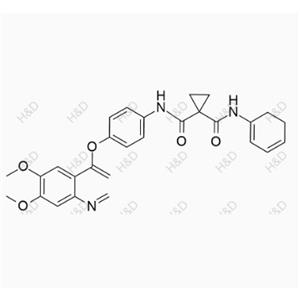 卡博替尼雜質(zhì)33,N-(cyclohexa-1,3-dien-1-yl)-N-(4-((1-(4,5-dimethoxy-2-(methyleneamino)phenyl)vinyl)oxy)phenyl)cyclopropane-1,1-dicarboxamide