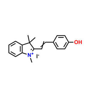 2-[2-(4-羥基苯乙烯基]-1,3,3-三甲基-3H-吲哚鎓碘化物,2-[2-(4-hydroxyphenyl)ethenyl]-1,3,3-trimethyl-3H-indolium iodide