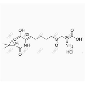 西司他丁EP雜質A(鹽酸鹽）,(Z)-7-(((R)-2-amino-2-carboxyethyl)sulfinyl)-2-((S)-2,2-dimethylcyclopropanecarboxamido)hept-2-enoic acid hydrochloride