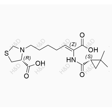 西司他丁雜質(zhì)16,(R)-3-((Z)-6-carboxy-6-((S)-2,2-dimethylcyclopropanecarboxamido)hex-5-en-1-yl)thiazolidine-4-carboxylic acid