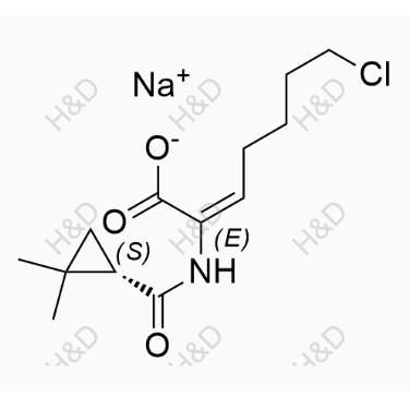 西司他丁雜質(zhì)22(鈉鹽),sodium (S,E)-7-chloro-2-(2,2-dimethylcyclopropanecarboxamido)hept-2-enoate