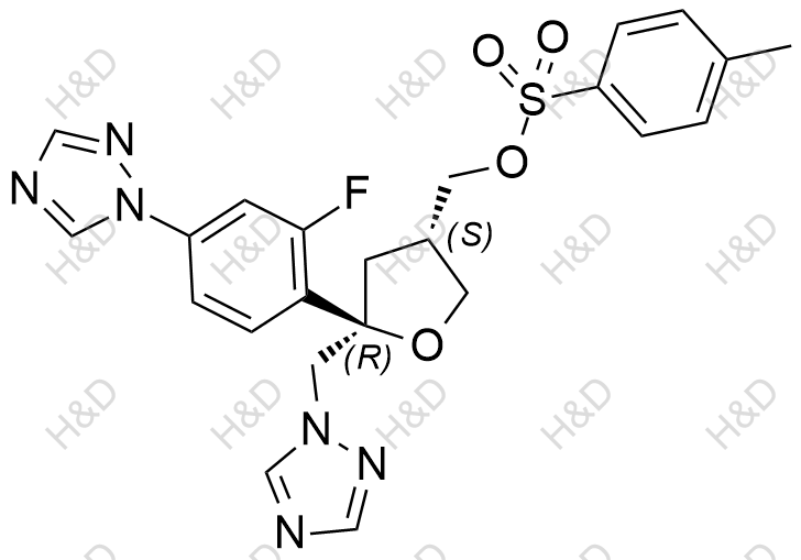 泊沙康唑雜質(zhì)34,((3S,5R)-5-((1H-1,2,4-triazol-1-yl)methyl)-5-(2-fluoro-4-(1H-1,2,4-triazol-1-yl)phenyl)tetrahydrofuran-3-yl)methyl 4-methylbenzenesulfonate