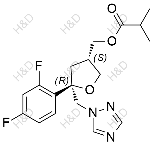 泊沙康唑雜質(zhì)59,((3S,5R)-5-((1H-1,2,4-triazol-1-yl)methyl)-5-(2,4-difluorophenyl)tetrahydrofuran-3-yl)methyl isobutyrate