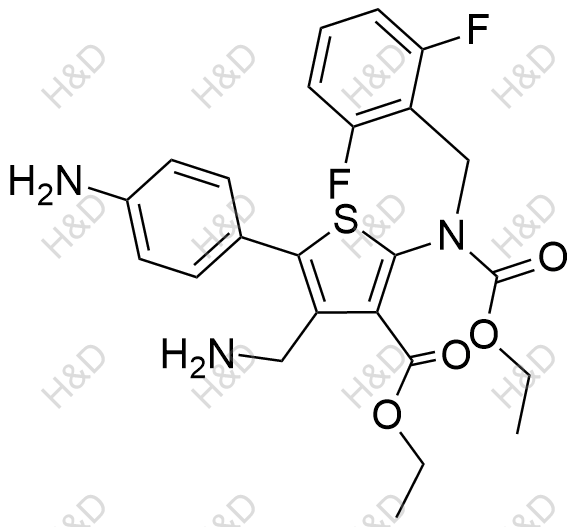 瑞盧戈利雜質(zhì)86,ethyl 4-(aminomethyl)-5-(4-aminophenyl)-2-((2,6-difluorobenzyl)(ethoxycarbonyl)amino)thiophene-3-carboxylate