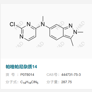 帕唑帕尼雜質(zhì)14,N-(2-chloropyrimidin-4-yl)-N,2,3-trimethyl-2H-indazol-6-amine