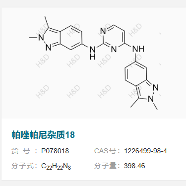 帕唑帕尼杂质18,N2,N4-bis(2,3-dimethyl-2H-indazol-6-yl)pyrimidine-2,4-diamine