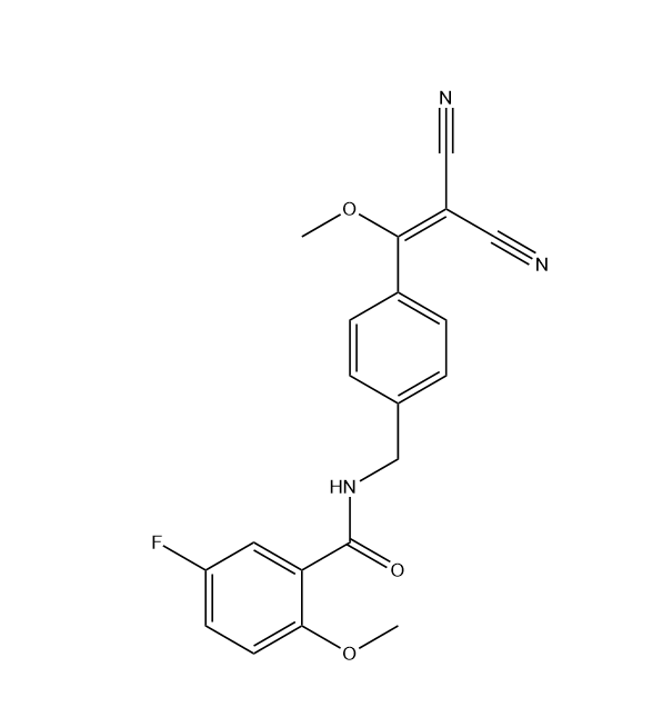 N-[[4-(2,2-二氰基-1-甲氧基-乙烯基)苯基]甲基]-5-氟-2-甲氧基苯甲酰胺,N-[[4-(2,2-dicyano-1-methoxy-vinyl)phenyl]methyl]-5-fluoro-2-methoxy-benzamide
