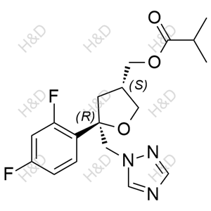 ((3S,5R)-5-((1H-1,2,4-triazol-1-yl)methyl)-5-(2,4-difluorophenyl)tetrahydrofuran-3-yl)methyl isobutyrate	泊沙康唑杂质59	