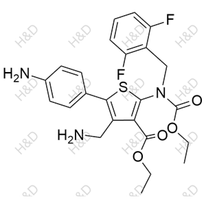 瑞卢戈利杂质86 ethyl 4-(aminomethyl)-5-(4-aminophenyl)-2-((2,6-difluorobenzyl)(ethoxycarbonyl)amino)thiophene-3-carboxylate