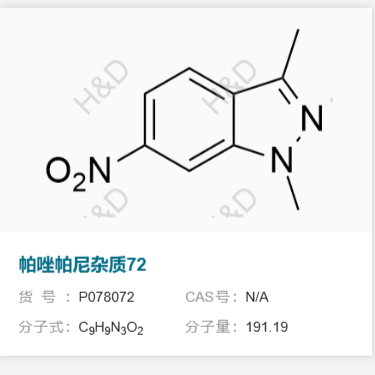 帕唑帕尼雜質(zhì)72,1,3-dimethyl-6-nitro-1H-indazole