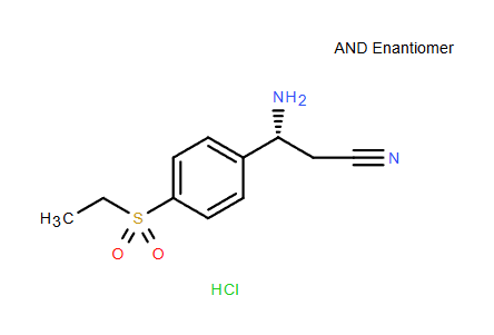 （R） -3-氨基-3-（4-（乙基磺?；┍交┍纣}酸鹽,(R)-3-amino-3-(4-(ethylsulfonyl)phenyl)propanenitrile hydrochloride