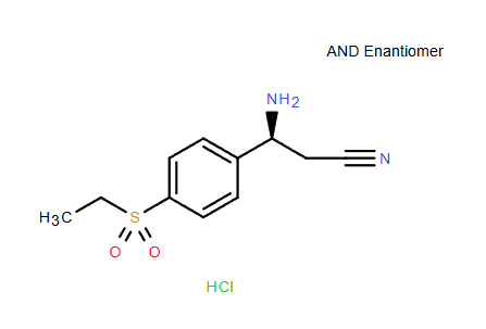 （S） -3-氨基-3-（4-（乙基磺?；┍交┍纣}酸鹽,(S)-3-amino-3-(4-(ethylsulfonyl)phenyl)propanenitrile hydrochloride