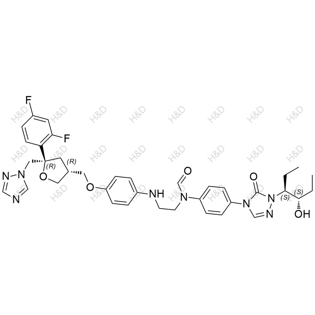 泊沙康唑雜質(zhì)104,N-(2-((4-(((3R,5R)-5-((1H-1,2,4-triazol-1-yl)methyl)-5-(2,4-difluorophenyl)tetrahydrofuran-3-yl)methoxy)phenyl)amino)ethyl)-N-(4-(1-((3S,4S)-4-hydroxyhexan-3-yl)-5-oxo-1H-1,2,4-triazol-4(5H)-yl)phenyl)formamide