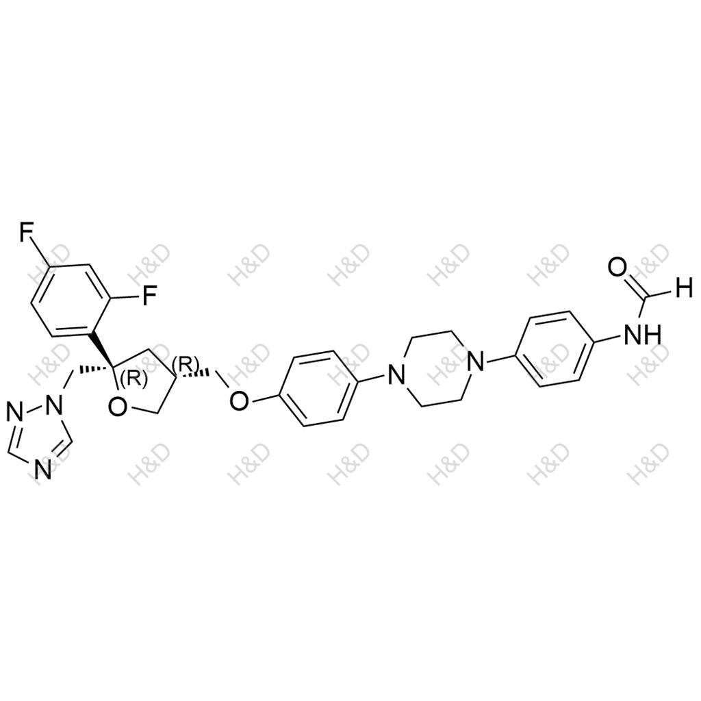 泊沙康唑雜質(zhì)111,N-(4-(4-(4-(((3R,5R)-5-((1H-1,2,4-triazol-1-yl)methyl)-5-(2,4-difluorophenyl)tetrahydrofuran-3-yl)methoxy)phenyl)piperazin-1-yl)phenyl)formamide