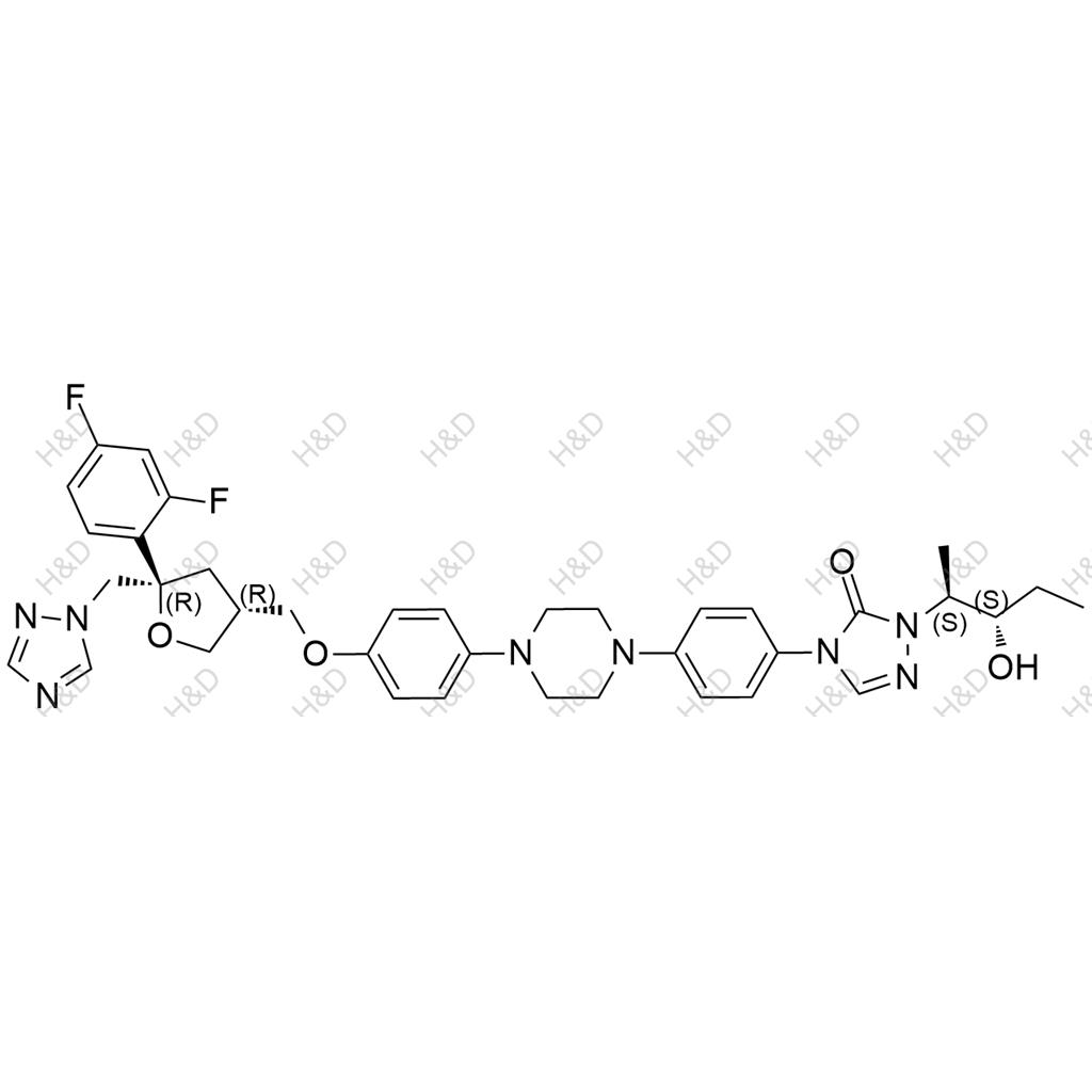 泊沙康唑雜質(zhì)132,4-(4-(4-(4-(((3R,5R)-5-((1H-1,2,4-triazol-1-yl)methyl)-5-(2,4-difluorophenyl)tetrahydrofuran-3-yl)methoxy)phenyl)piperazin-1-yl)phenyl)-1-((2S,3S)-3-hydroxypentan-2-yl)-1H-1,2,4-triazol-5(4H)-one