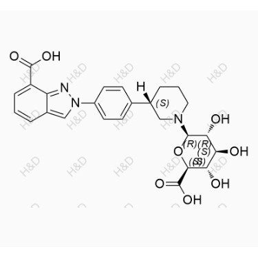 尼拉帕利雜質(zhì)3,2-(4-((S)-1-((2R,3R,4S,5S,6S)-6-carboxy-3,4,5-trihydroxytetrahydro-2H-pyran-2-yl)piperidin-3-yl)phenyl)-2H-indazole-7-carboxylic acid